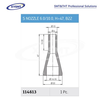 114613 NOZZLE 6-10 H=47 B22 cho Ersa Chiếc phụ tùng máy hàn