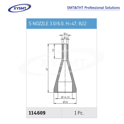 114609 S NOZZLE 3,0-6,0 H=47 B22 cho Ersa Chiếc phụ tùng máy hàn