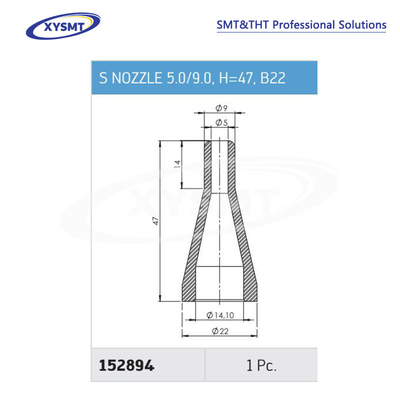 152894 S NOZZLE 5.0-9.0 H=47 B22 cho Ersa Chiếc phụ tùng máy hàn