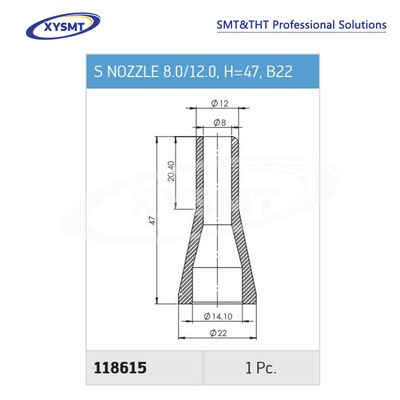 118615 S NOZZLE 8.0-12.0 H=47 B22 cho Ersa Chiếc phụ tùng máy hàn