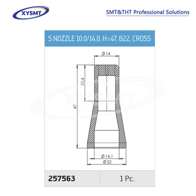 257563 S NOZZLE 10.0-14.0, H=47 B22 CROSS cho Ersa Chiếc phụ tùng máy hàn