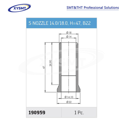 190959 S NOZZLE 14.0-18.0 H=47 B22 cho Ersa Chiếc phụ tùng máy hàn