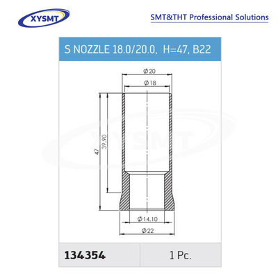 134354 S NOZZLE 18.0-20.0 H=47 B22 cho Ersa Chiếc phụ tùng máy hàn