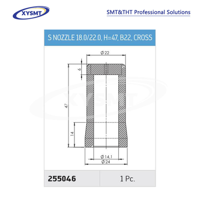 255046 S NOZZLE 18.0-22.0 H=47 B22 CROSS cho Ersa Chiếc phụ tùng máy hàn