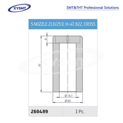 260489 S NOZZLE 21.0-25.0 H=47 B22 CROSS cho Ersa Chiếc phụ tùng máy hàn
