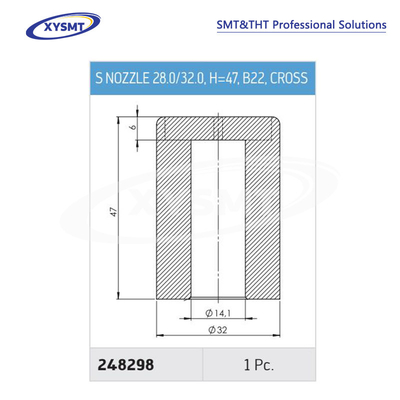 248298 S NOZZLE 28.0-32.0 H=47 B22 CROSS cho Ersa Chiếc phụ tùng máy hàn