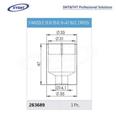 263689 S NOZZLE 31.0-35.0 H=47 B22 CROSS cho Ersa Chiếc phụ tùng máy hàn