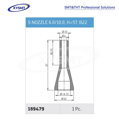 189479 S NOZZLE 6.0-10.0 H=57 B22 cho Ersa Chiếc phụ tùng máy hàn