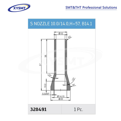 320491 S NOZZLE 10.0-14.0 H=57 B14 1 cho Ersa Chiếc phụ tùng máy hàn