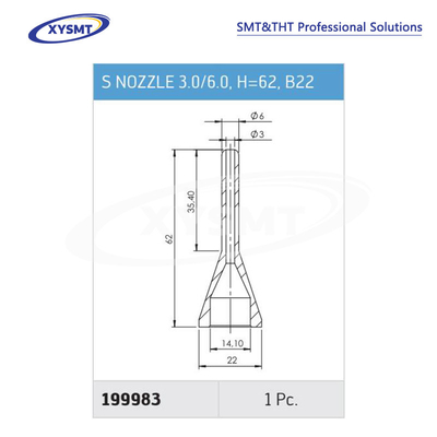 199983 S NOZZLE 3.0-6.0 H=62 B22 cho Ersa Chiếc phụ tùng máy hàn