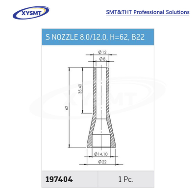 197404 S NOZZLE 8.0-12.0 H=62 B22 cho Ersa Chiếc phụ tùng máy hàn