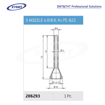 206293 S NOZZLE 4.0-8.0 H=75 B22 cho Ersa Chiếc phụ tùng máy hàn