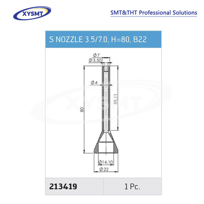 213419 S NOZZLE 3.5-7.0 H=80 B22 cho Ersa Chiếc phụ tùng máy hàn