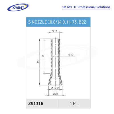 251316 S NOZZLE 10.0-14.0 H=75 B22 cho Ersa Chiếc phụ tùng máy hàn