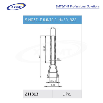 211313 S NOZZLE 6.0-10.0 H=80 B22 cho Ersa Chiếc phụ tùng máy hàn