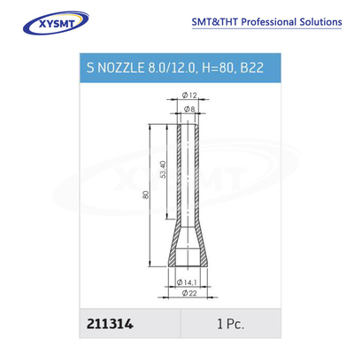 211314 S NOZZLE 8.0-12.0 H=80 B22 cho Ersa Chiếc phụ tùng máy hàn