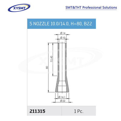 211315 S NOZZLE 10.0-14.0 H=80 B22 cho Ersa Chiếc phụ tùng máy hàn