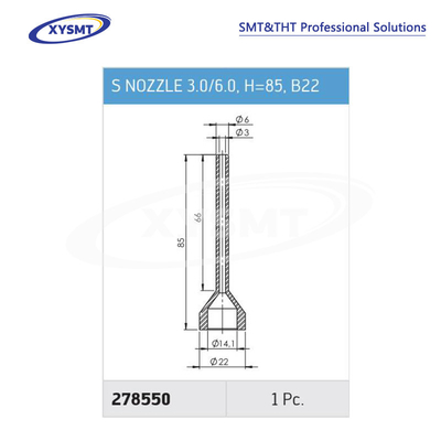 278550 S NOZZLE 3.0-6.0 H=85 B22 cho Ersa Máy hàn phụ tùng