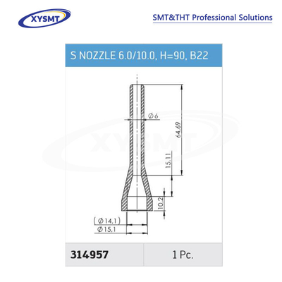 314957 S NOZZLE 6.0-10.0 H=90 B22 cho Ersa Chiếc phụ tùng máy hàn