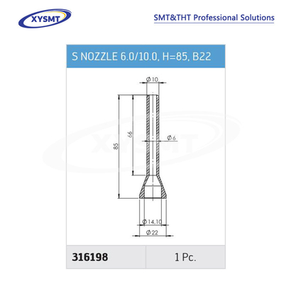 316198 S NOZZLE 6.0-10.0 H=85 B22 cho Ersa Chiếc phụ tùng máy hàn