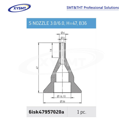 6isk47957020a S NOZZLE 3.0-6.0 H=47 B36 cho Ersa Máy hàn phụ tùng