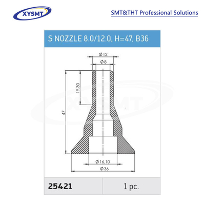 25421 S NOZZLE 8.0-12.0 H=47 B36 cho Ersa Chiếc phụ tùng máy hàn