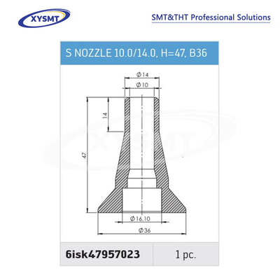 6isk47957023 S NOZZLE 10.0-14.0 H=47 B36 cho Ersa Máy hàn phụ tùng