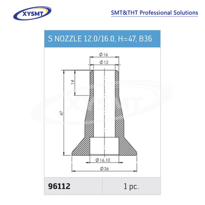 96112 S NOZZLE 12.0-16.0 H=47 B36 cho Ersa Chiếc phụ tùng máy hàn