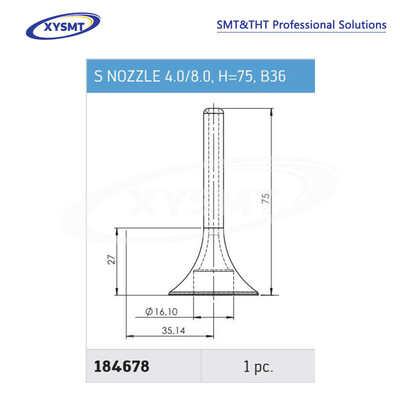 184678 S NOZZLE 4.0-8.0 H=75 B36 cho Ersa Chiếc phụ tùng máy hàn